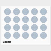 Sticker Rond Thank you dusty blue monogrammed wedding (Feuille)