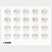 Sticker Rond Thank you for business script heart light tan (Feuille)