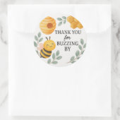 Sticker Rond Thank You for Buzzing By Bee Label (Sac)