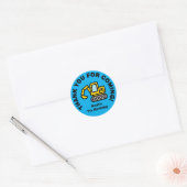Sticker Rond Thank you for coming construction theme Birthday (Enveloppe)