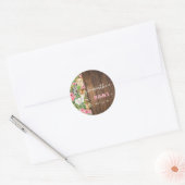 Sticker Rond Thank You for Coming Pink Safari Rustic Shower (Enveloppe)