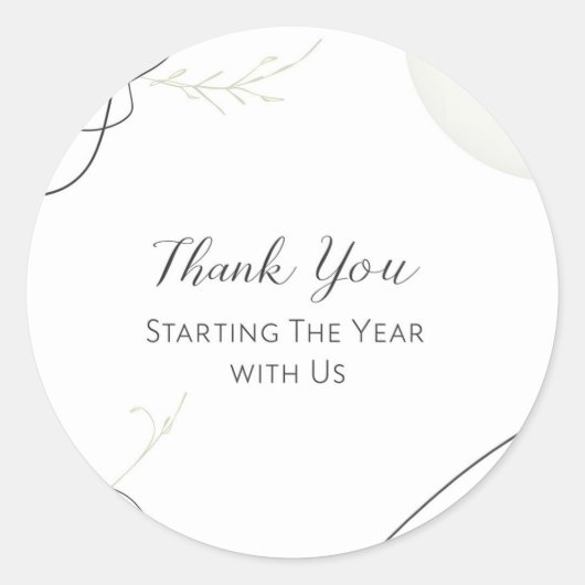 Sticker Rond Thank You for Starting The Year with Us (Devant)