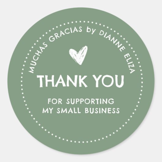 Sticker Rond Thank You For Supporting My Small Business (Devant)