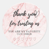 Sticker Rond Thank You for Supporting Us – Small Business Stick (Devant)