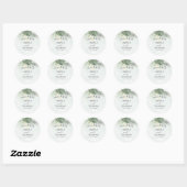 Sticker Rond Thank You Green Tropical Wedding Favor (Feuille)