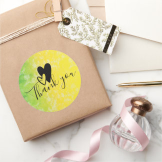 Sticker Rond Thank you Heart Love 