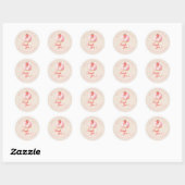 Sticker Rond Thank You Kawaii Pink Donut Kraft Bakery (Feuille)