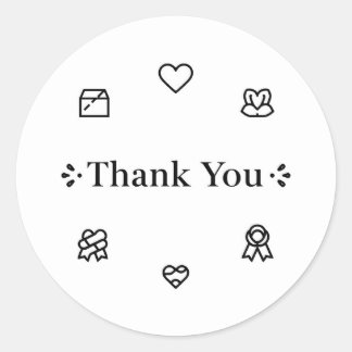 Sticker Rond Thank You Line Art