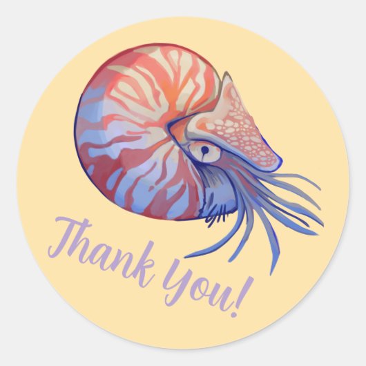 Sticker Rond Thank You, Nautilus, (Devant)