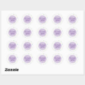 Sticker Rond Thank You Script Sprinkles Pattern (Feuille)