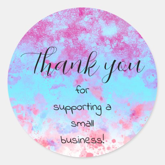 Sticker Rond Thank You Small Business Paint Splash Personalize (Devant)