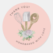 Sticker Rond Thank you Watercolor Bakery (Devant)