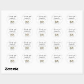 Sticker Rond Thank You Winter White Flowers Wedding (Feuille)