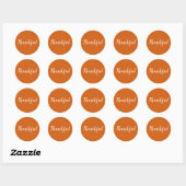 Sticker Rond Thankful citrouille épice script moderne de remerc (Feuille)