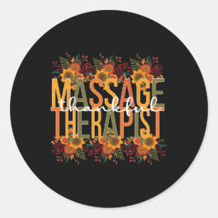 Sticker Rond Thankful Massage Thanksgiving Massage The