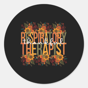 Sticker Rond Thankful Respiratory Therapist Thanksgiving