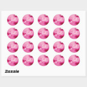 Sticker Rond THANKS modern hand lettered dark pink watercolor (Feuille)