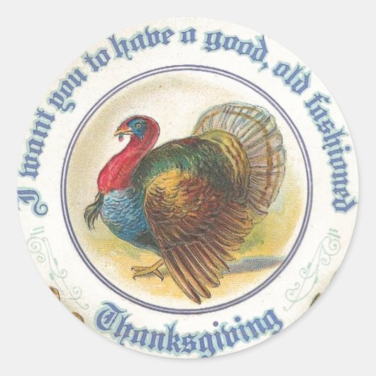 Sticker Rond Thanksgiving à l'ancienne (Devant)
