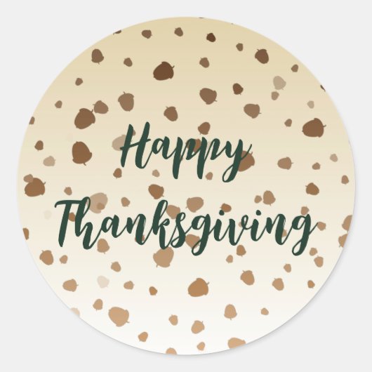 Sticker Rond Thanksgiving Acorns (Devant)