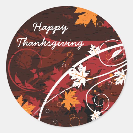 Sticker Rond Thanksgiving automne feuilles érable produits pers (Devant)