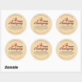 Sticker Rond Thanksgiving Bible Verse | Custom Name & Address (Feuille)