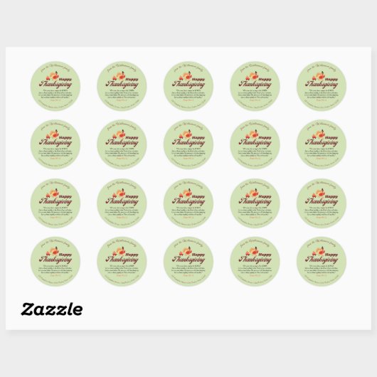 Sticker Rond Thanksgiving Bible Verse | Name & Address Envelope (Feuille)