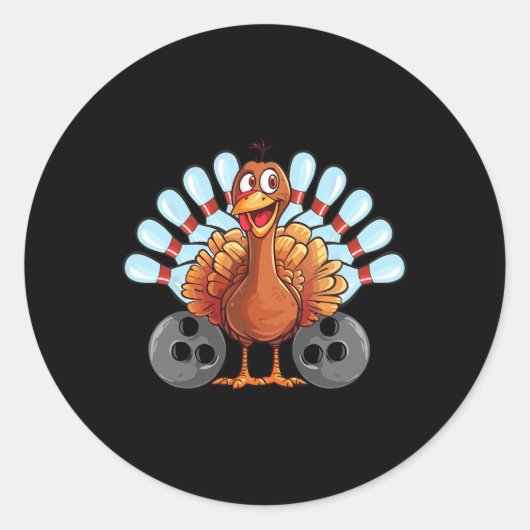 Sticker Rond Thanksgiving Bowl Strike Pin Sport Turquie B (Devant)