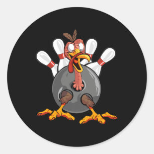Sticker Rond Thanksgiving Bowl Strike Pin Sport Turquie B