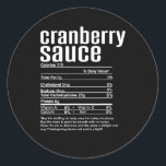 Sticker Rond Thanksgiving Christmas Cranberry Sauce nutritive<br><div class="desc">Thanksgiving Christmas Cranberry Sauce Faits nutritionnels</div>