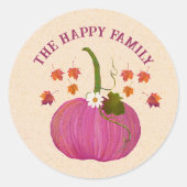 Sticker Rond Thanksgiving citrouilles chute feuillage personnal (Devant)
