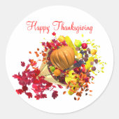 Sticker Rond Thanksgiving Cornucopia (Devant)