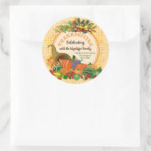 Sticker Rond Thanksgiving Cornucopia Abondance Corne de Plenty (Sac)