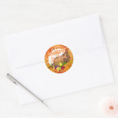 Sticker Rond Thanksgiving Cornucopia Merci et Gratuit (Enveloppe)