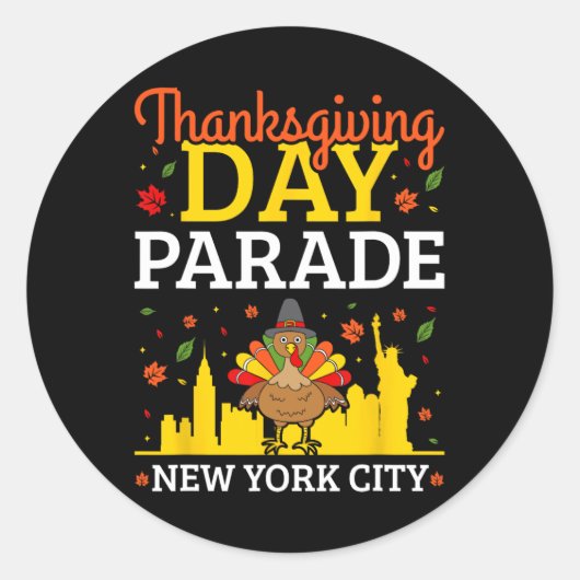 Sticker Rond Thanksgiving Day Parade New York (Devant)