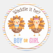 Sticker Rond Thanksgiving Fall Gender Reveillez Turquie (Devant)