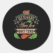 Sticker Rond Thanksgiving Family Motif - Les Restes Sont Pour Q (Devant)