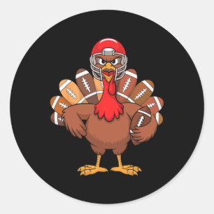 Sticker Rond Thanksgiving Football Cool Turquie Pour Hommes