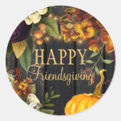 Sticker Rond Thanksgiving Friendsgiving automne élégant (Devant)
