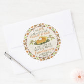 Sticker Rond Thanksgiving Friendsgiving Citrouille Pie Party Fa (Enveloppe)