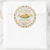 Sticker Rond Thanksgiving Friendsgiving Citrouille Pie Party Fa (Sac)
