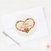 Sticker Rond Thanksgiving Heart et Cornucopia (Enveloppe)