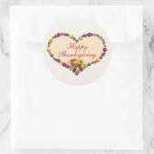 Sticker Rond Thanksgiving Heart et Cornucopia (Sac)