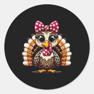 Sticker Rond Thanksgiving Leopard Turquie Thanksgiving Automne