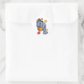 Sticker Rond Thanksgiving Manatee Pilgrim Fall Citrouille Dugon (Sac)