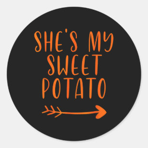Sticker Rond Thanksgiving Matching Couple Shirts My Sweet Potat
