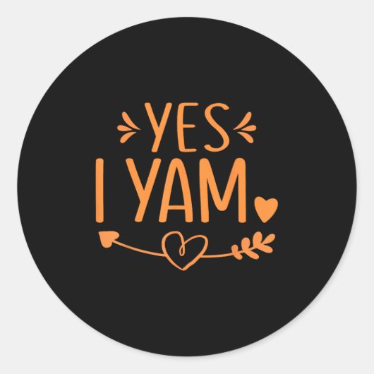 Sticker Rond Thanksgiving Matching Couples Outfit Sweet Tato Ye (Devant)