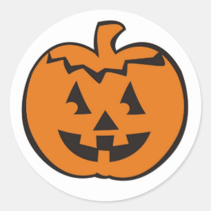 Sticker Rond Thanksgiving mignon de Halloween de tête de