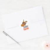 Sticker Rond Thanksgiving mignon Turquie Squad (Enveloppe)