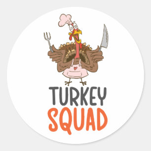 Sticker Rond Thanksgiving mignon Turquie Squad