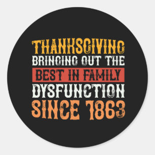 Sticker Rond thanksgiving_out_the_best_in_family_dysfu